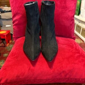 Anne Klein Elegant Black Suede Ankle Boots